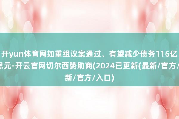 开yun体育网如重组议案通过、有望减少债务116亿好意思元-开云官网切尔西赞助商(2024已更新(最新/官方/入口)